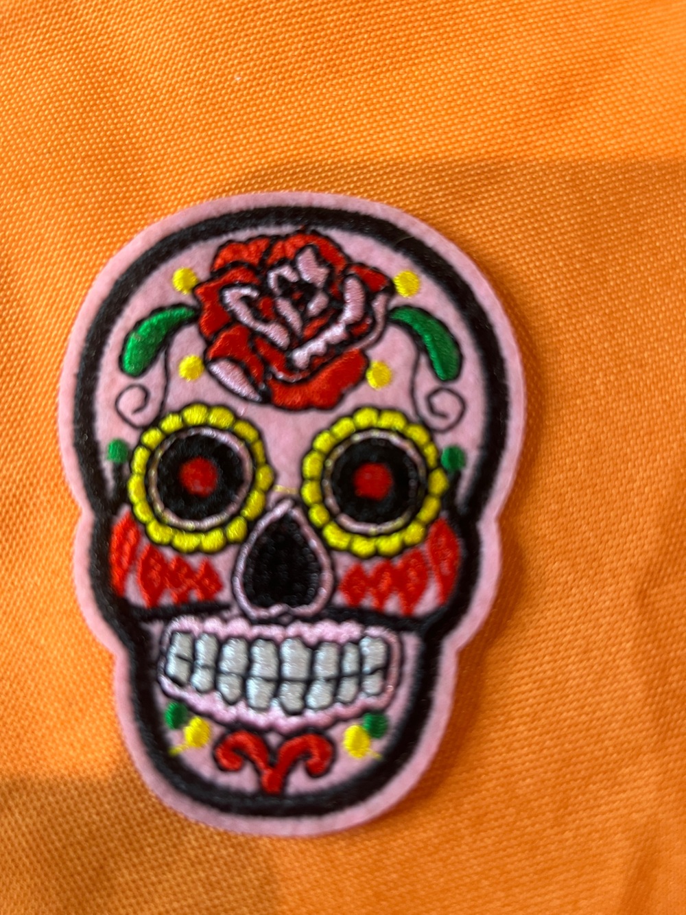 Embroidered Pink Sugar Skull Patch - Women Other Accessory